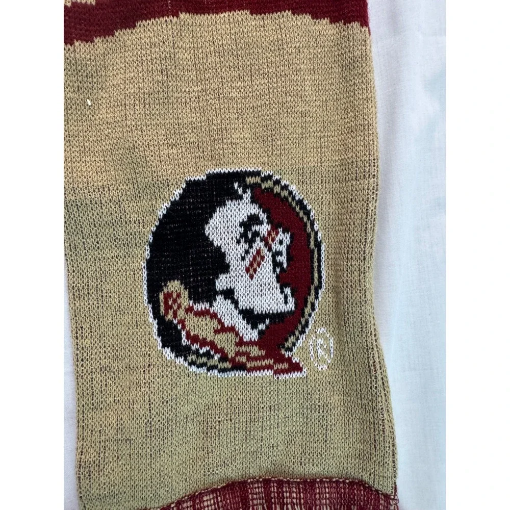 FOCO Florida State University Seminoles Knit Scarf FSU Garnet Gold Fringed Logo